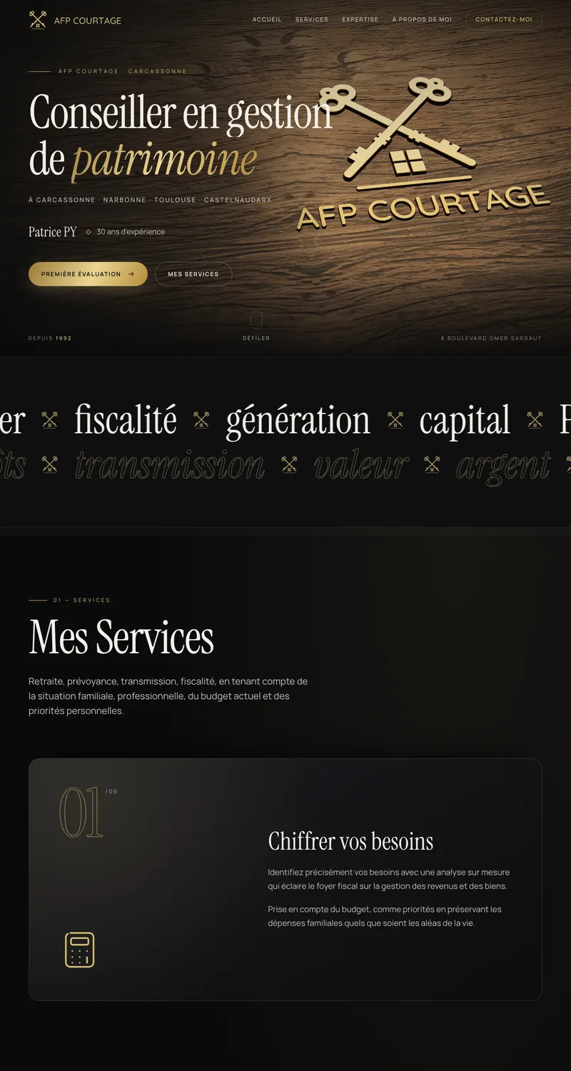 Aperçu du site AFP Courtage
