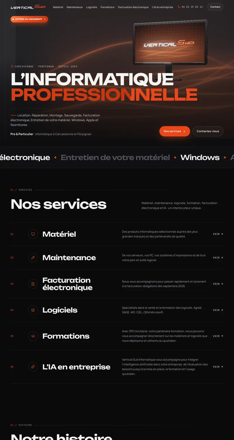 Aperçu du site Vertical Sud